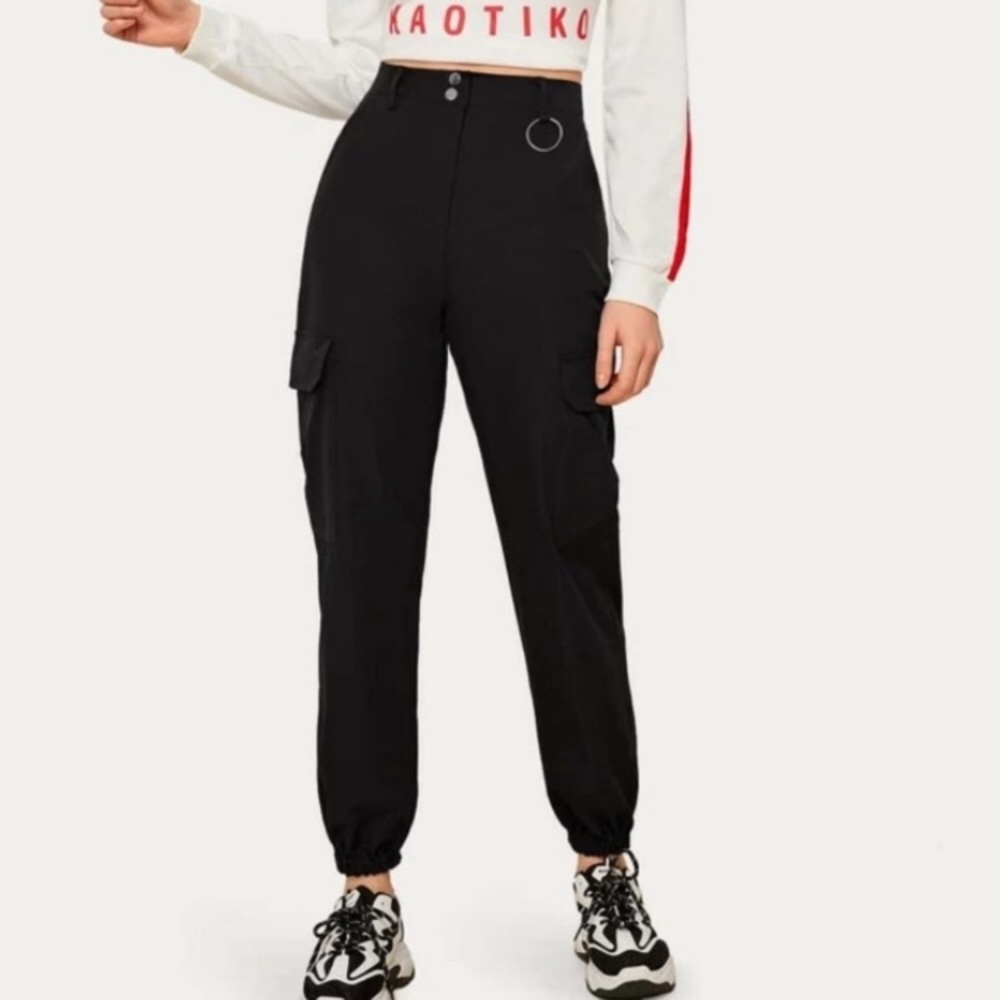 Black Jogger Cargo Pants
